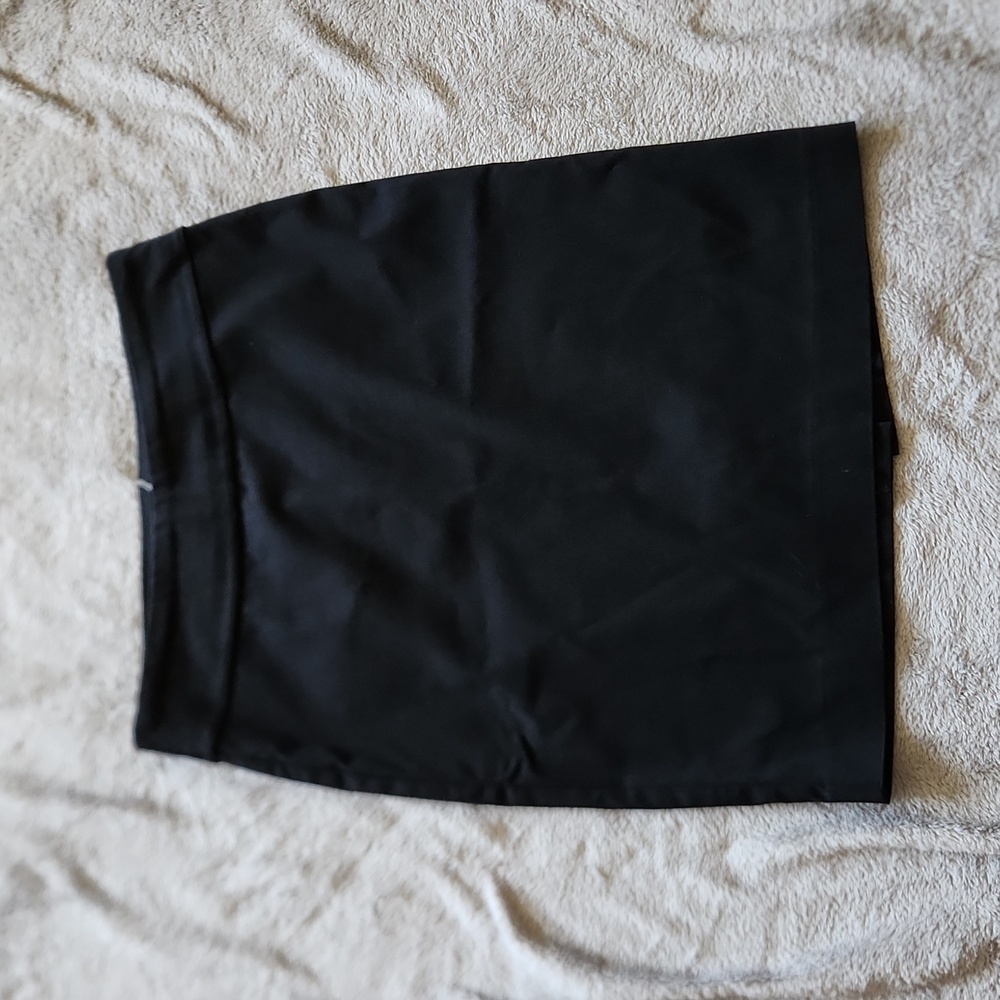 Krazy Larry Vintage black skirt above knee pull on Sz 6 Made in USA office siren